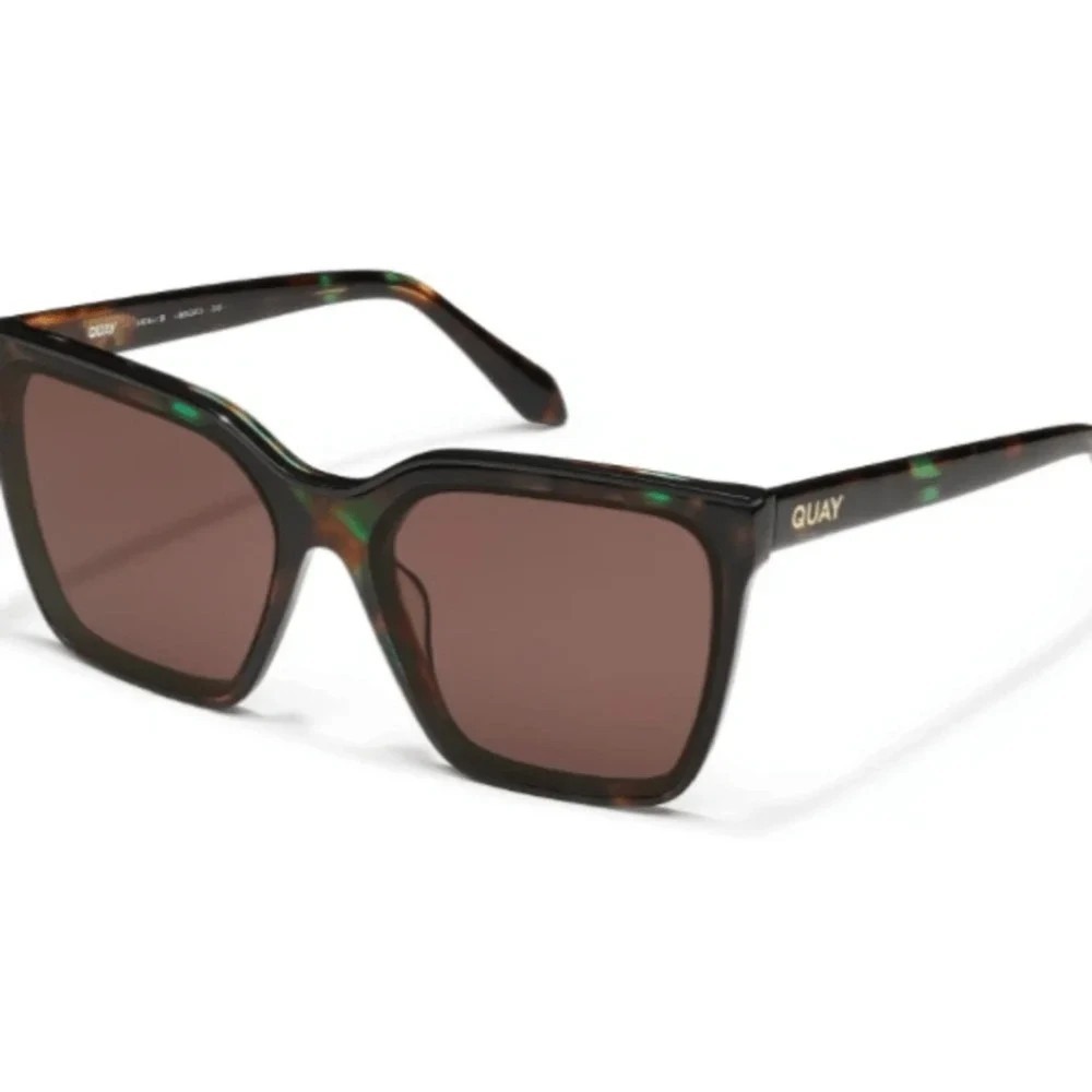 Quay Australia Level Up Sunglasses Tortoise Brown Green NEW